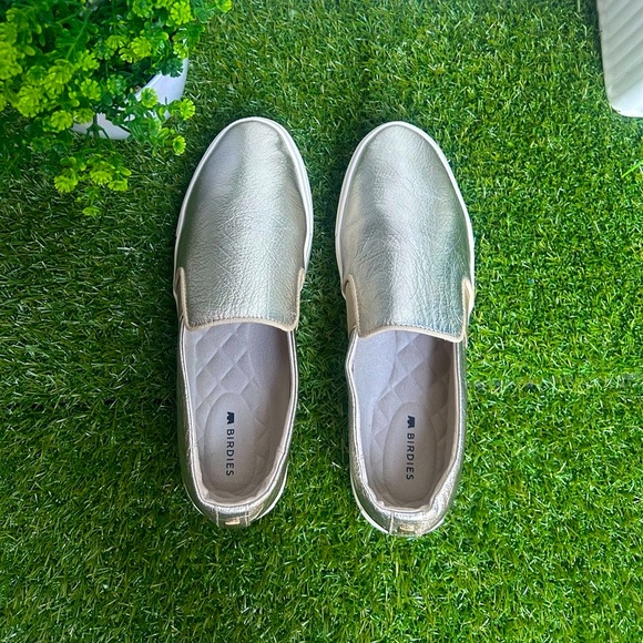 Birdies The Swift Slip-on leather sneakers metallic gold women' size 7 - Picture 13 of 16